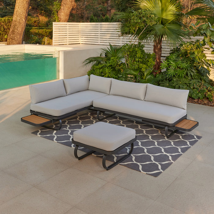 Corvo Corner Garden Lounge Set, Grey