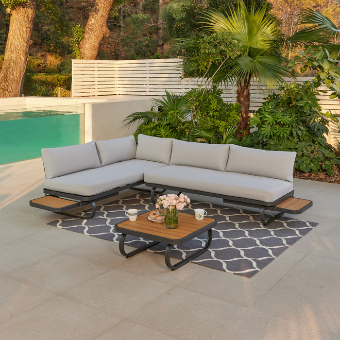 Corvo Corner Garden Lounge Set, Grey