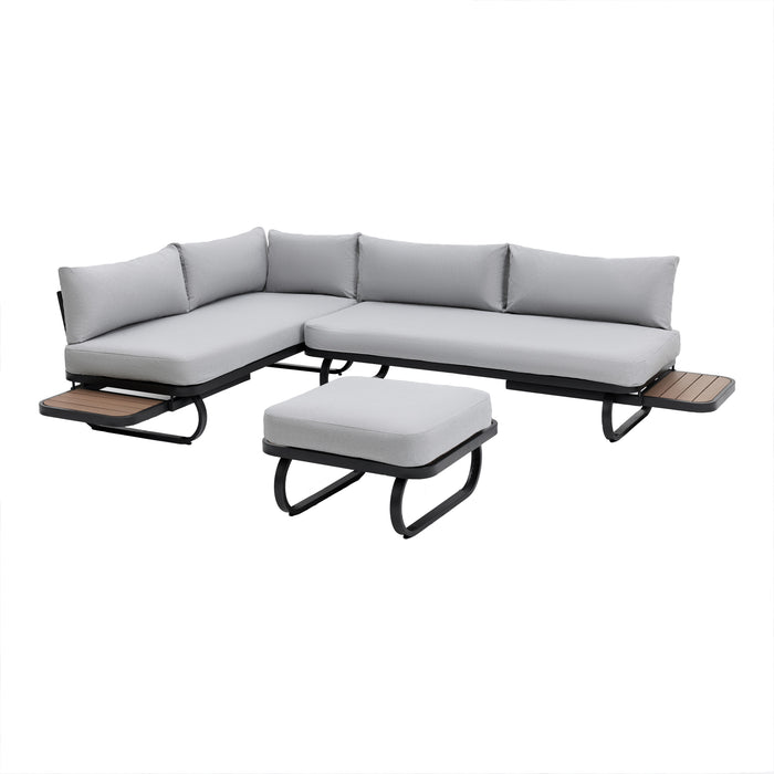 Corvo Corner Garden Lounge Set, Grey