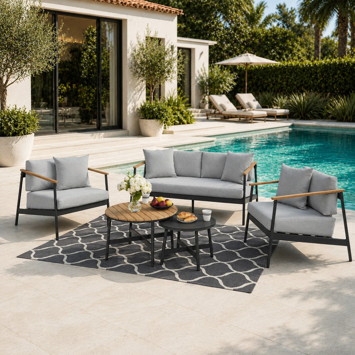 Lyon Aluminium Garden Set, Grey