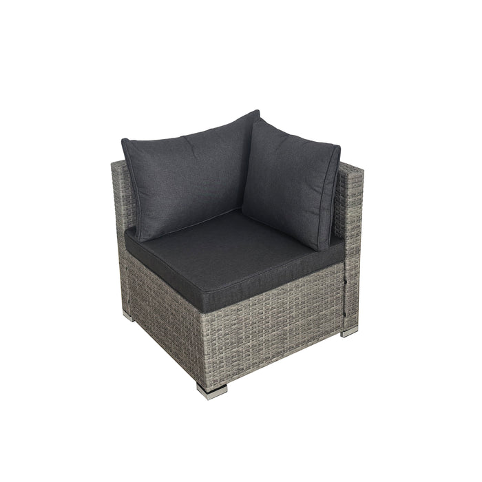 Cancun Modular 6 Seater Rattan Garden Lounge Set, Grey