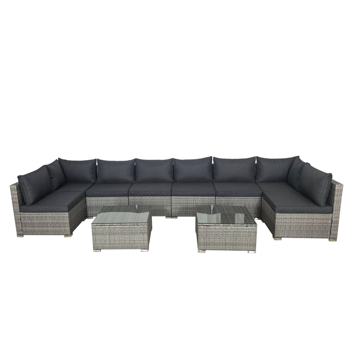 Cancun Modular 8 Seater Rattan Garden Lounge Set, Grey