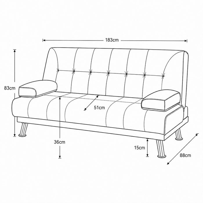 Montana Sofa Bed, Brown Faux Leather