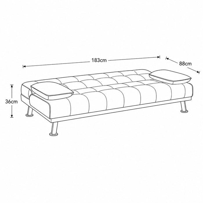 Montana Sofa Bed, Brown Faux Leather