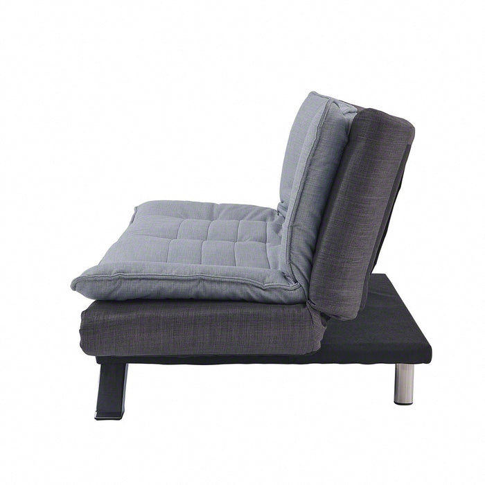 Michigan Fabric Sofa Bed Duo Contrast Fabric With Chrome Legs, Grey & Charcoal Fabric