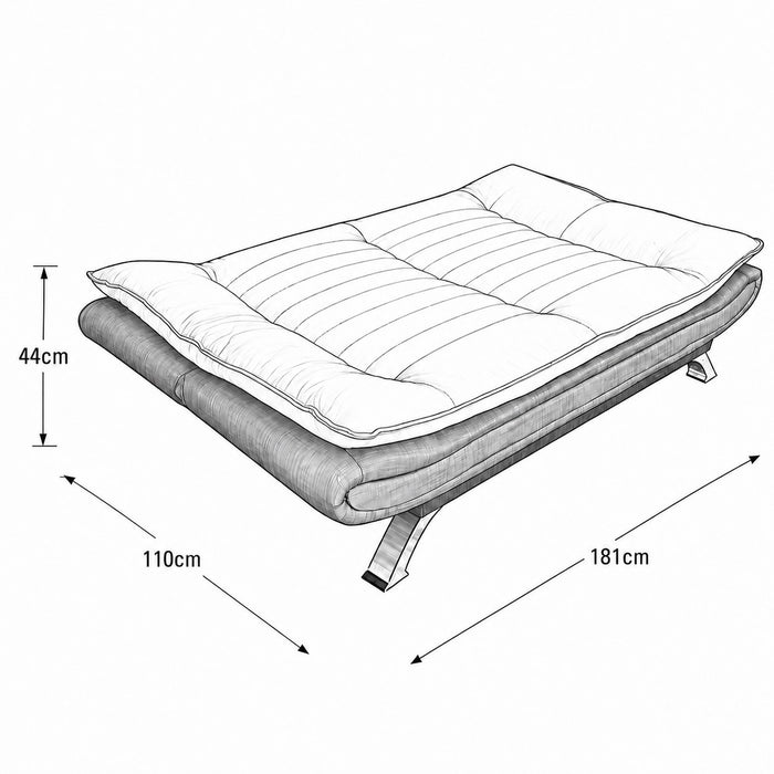 Michigan Fabric Sofa Bed Duo Contrast Fabric With Chrome Legs, Grey & Charcoal Fabric