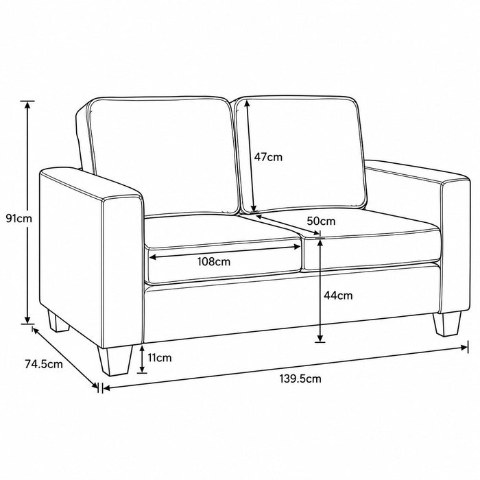 Enderby 2 Seater Sofa, Black