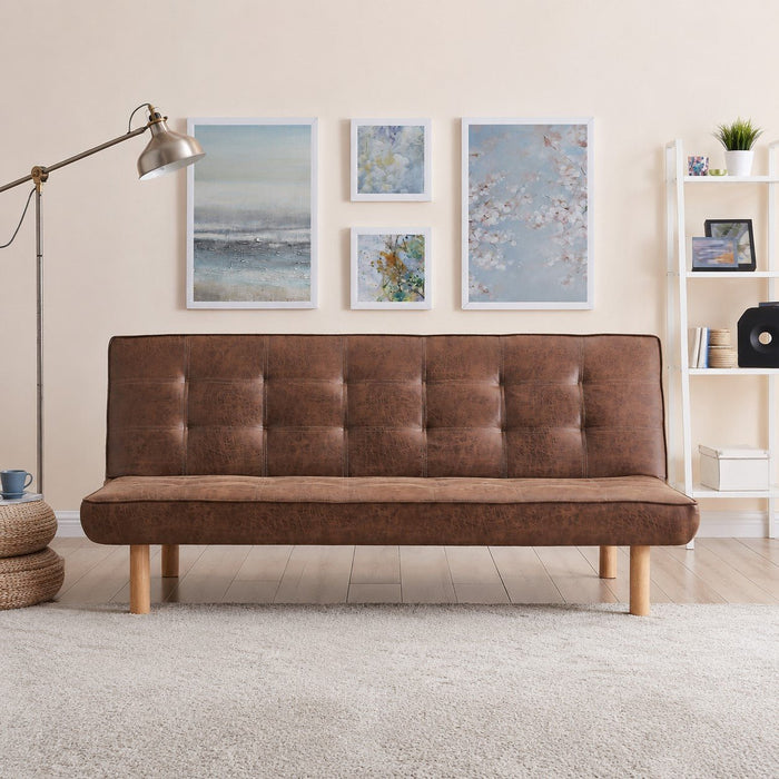 Salerno Sofa Bed, Brown Air Leather