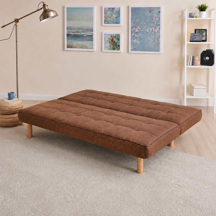 Salerno Sofa Bed, Brown Air Leather
