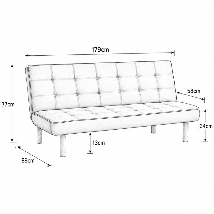 Salerno Sofa Bed, Brown Air Leather