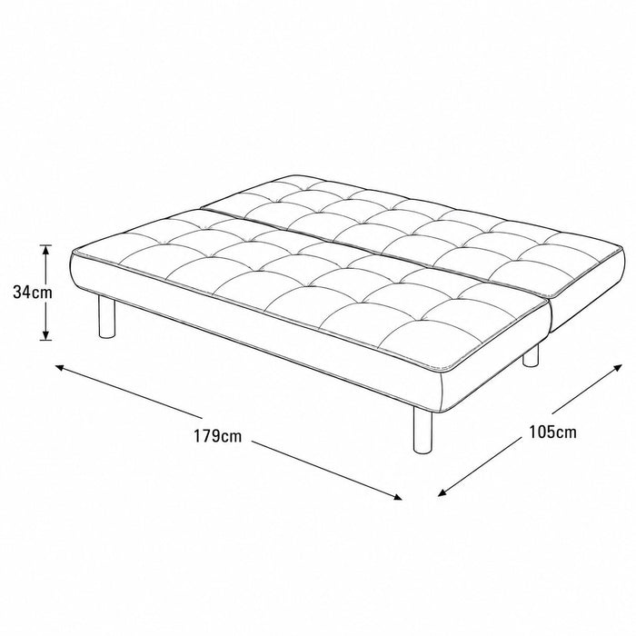Salerno Sofa Bed, Brown Air Leather