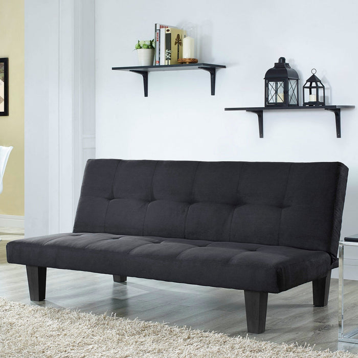 Atlanta Fabric Sofa Bed, Black Faux Suede Fabric