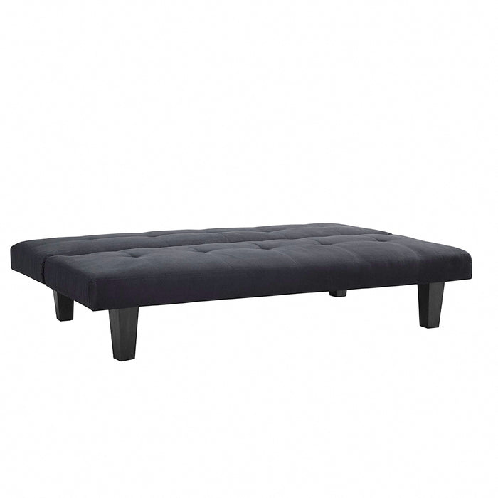 Fabric 3 Seater Sofa Bed Faux Suede Fabric, Black