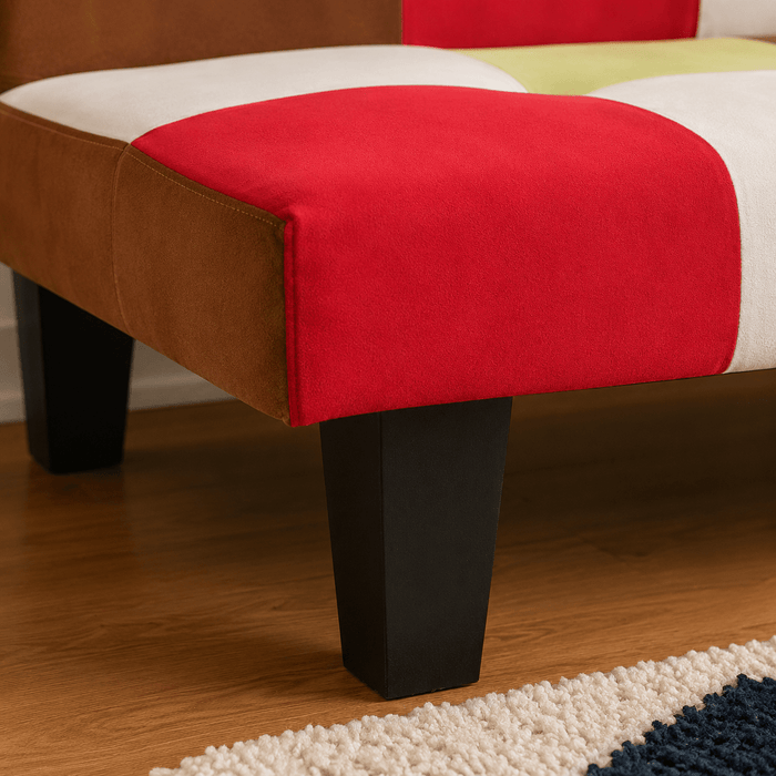 Atlanta Fabric Sofa Bed, Rainbow Patchwork Fabric