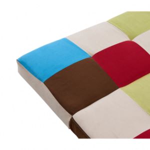 Patchwork Sofa Bed Click-Clack 3 Seater Rainbow Multi-Coloured Sofa Retro Style
