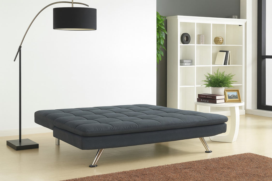 Kingston Fabric Sofa Bed with Chrome Legs, Charcoal Fabric