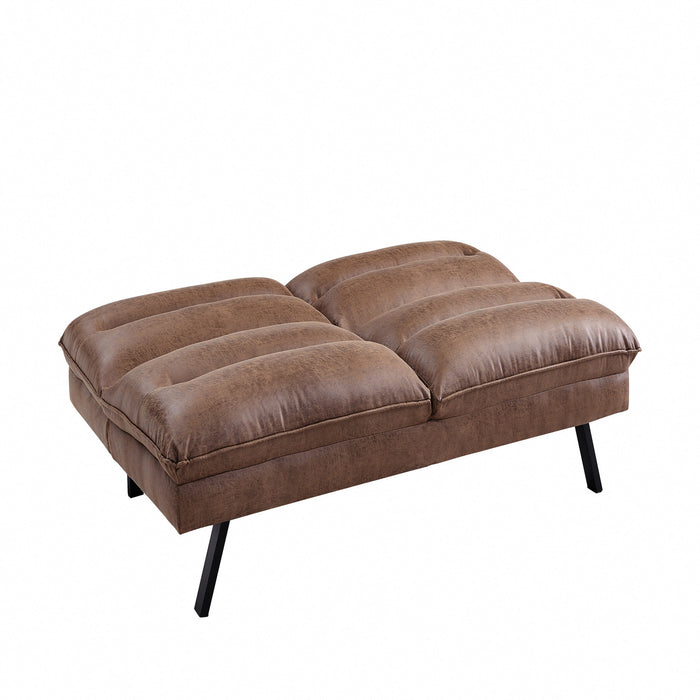 Air Leather Sofa Bed Padded Fabric 3 Seater Sofa Bed Function New, Brown
