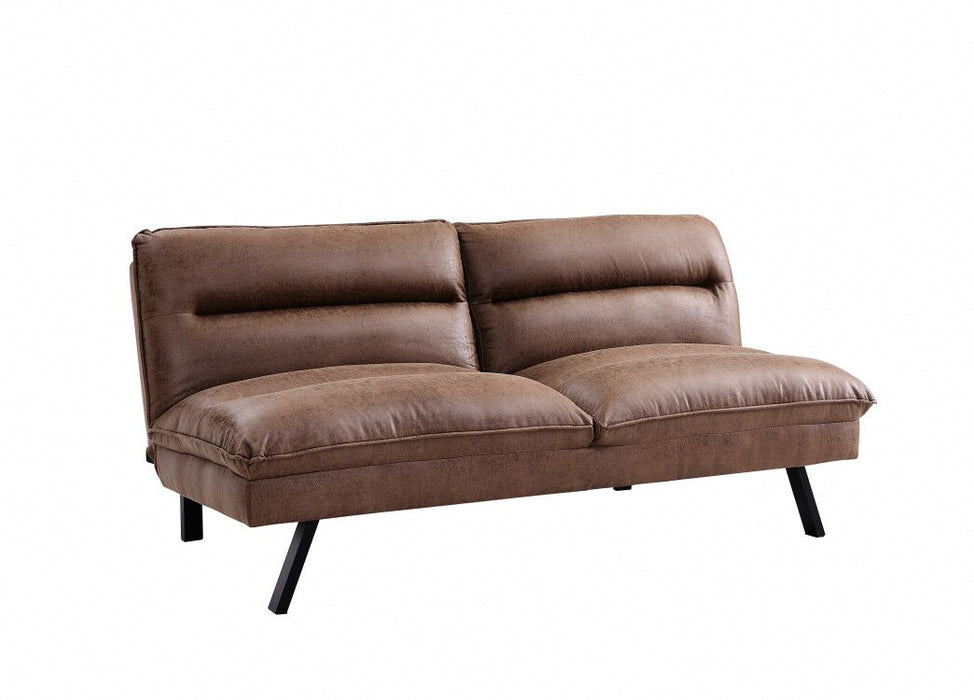 Air Leather Sofa Bed Padded Fabric 3 Seater Sofa Bed Function New, Brown