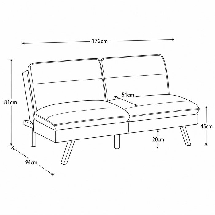 Edmonton Air Leather Fabric Sofa Bed, Brown Air Leather Fabric