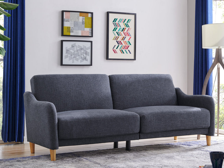 Armstrong Fabric Sofa Bed with Wooden Legs, Grey Fabric