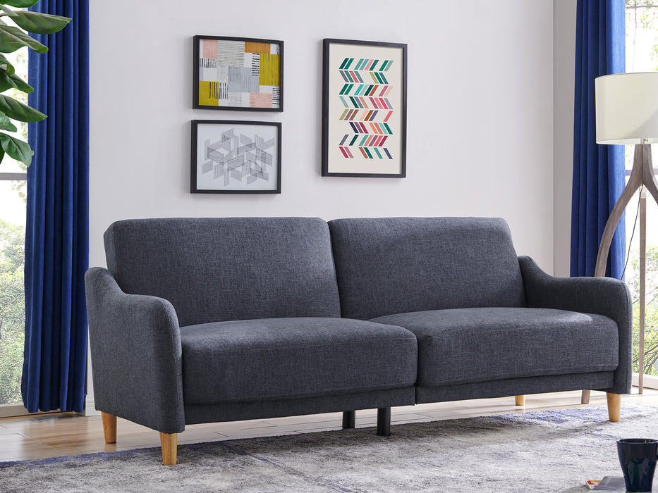 Armstrong Fabric Sofa Bed with Wooden Legs, Grey Fabric