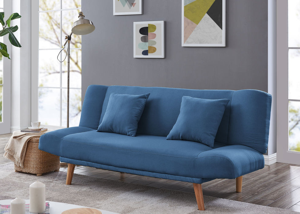 Hamilton Fabric Sofa Bed With Wooden Legs, Blue Fabric