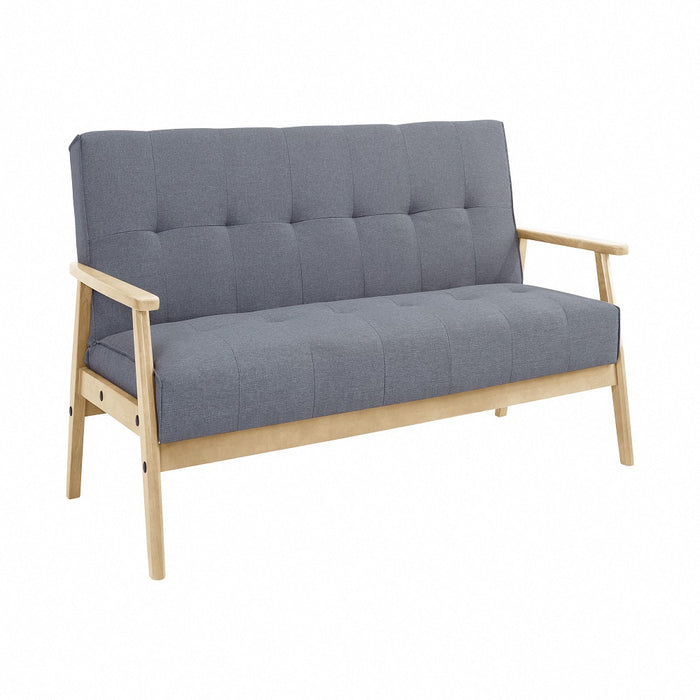 Langford Fabric Sofa Bed With Light Wooden Frame, Light Grey Fabric