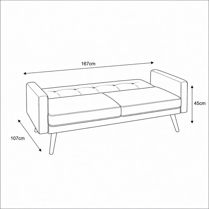 Langley Fabric Sofa Bed With Light Wooden Legs, Contrasting Bolster Cushions, Charcoal fabric