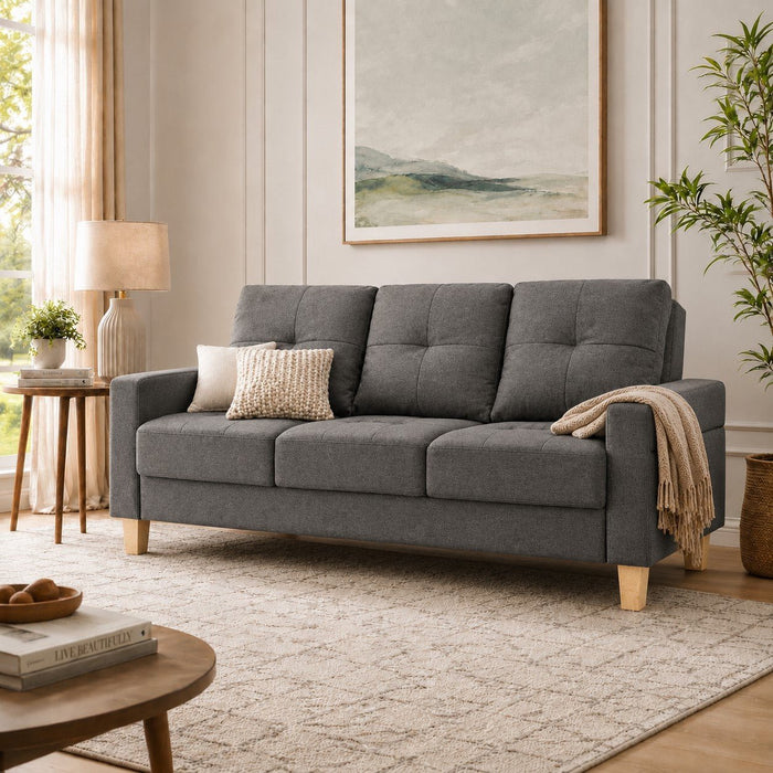 Victoria Fabric Sofa Bed, Charcoal Grey Fabric