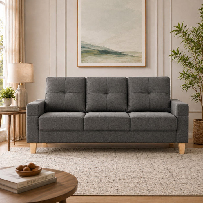 Victoria Fabric Sofa Bed, Charcoal Grey Fabric