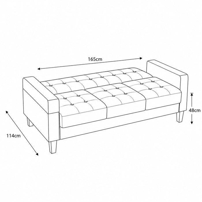 Victoria Fabric Sofa Bed, Charcoal Grey Fabric