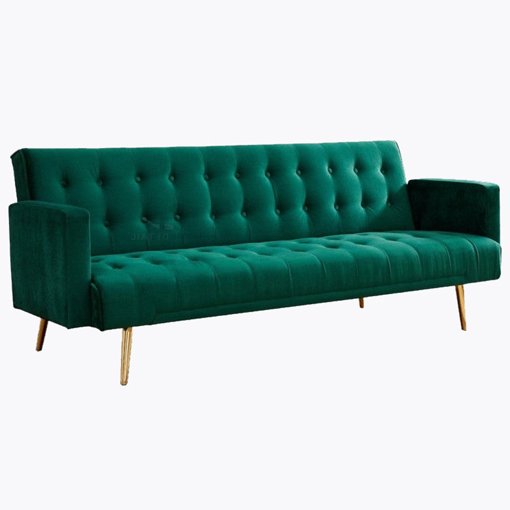 Windsor Luxury Velvet Fabric Sofa Bed Green Home Detail