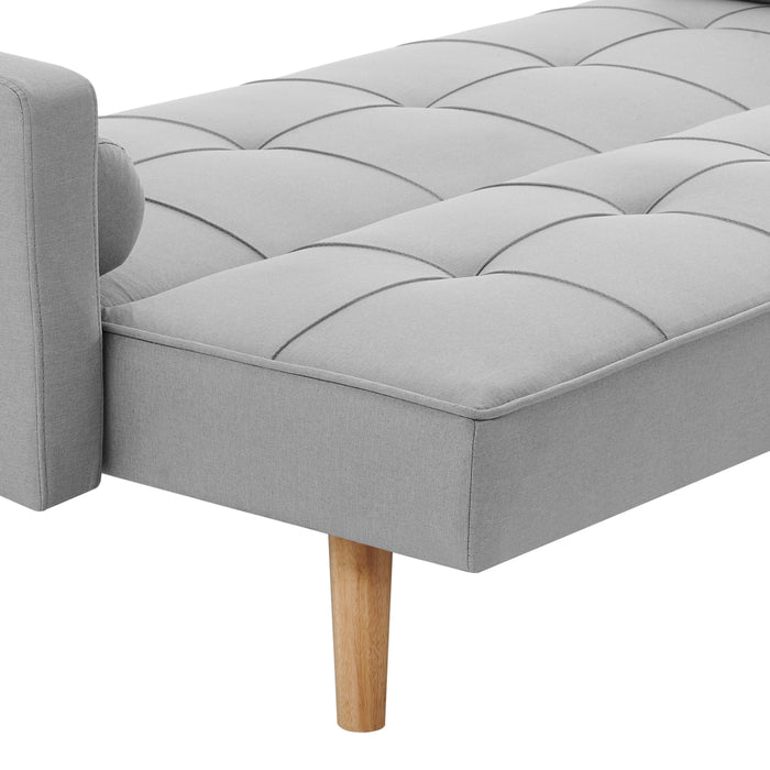 Sarnia Fabric Sofa Bed With Matching Bolster Cushions, Light Grey Linen Fabric