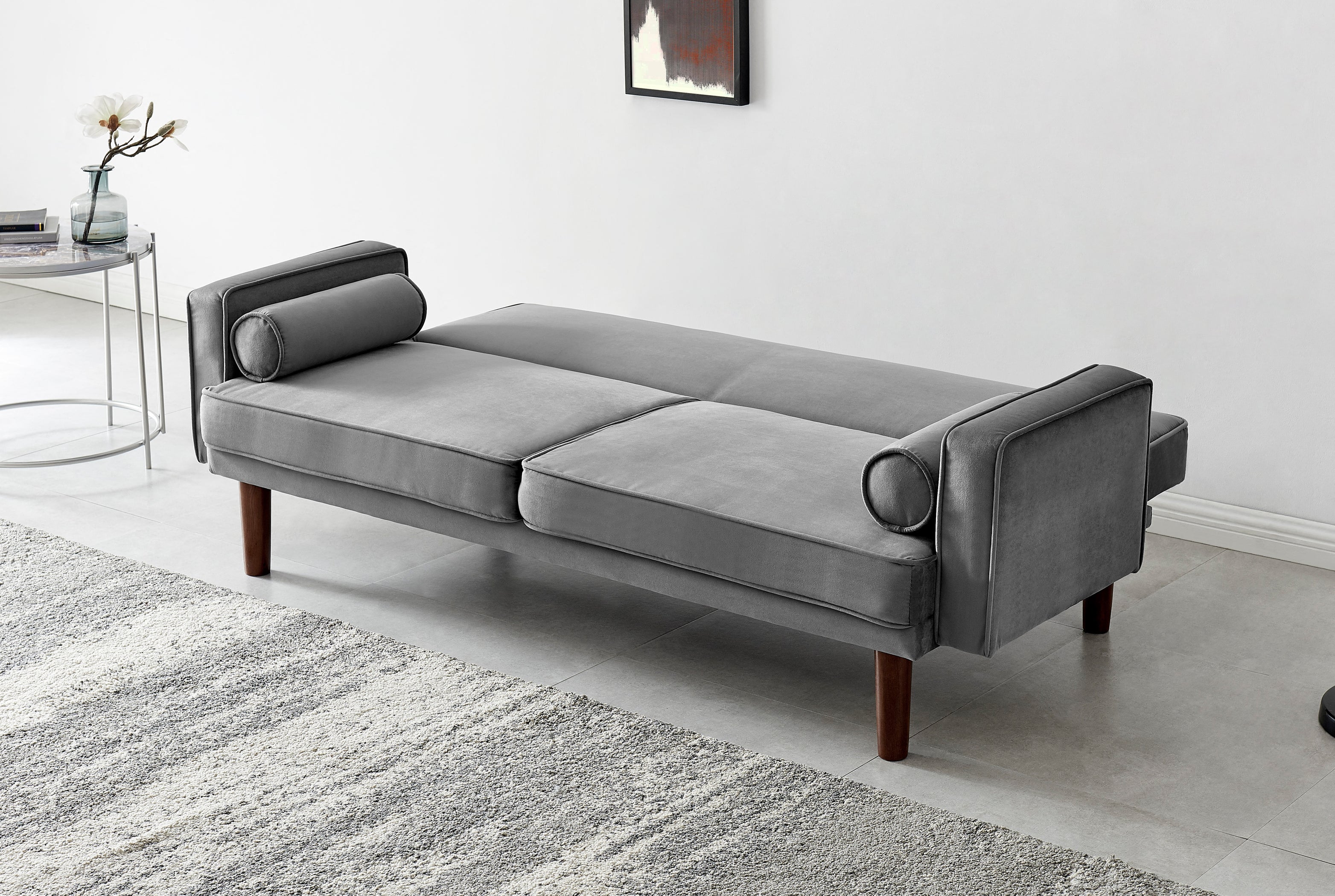 Sutton Velvet Sofa Bed Velvet Grey Home Detail   51420 2 3129x2100 