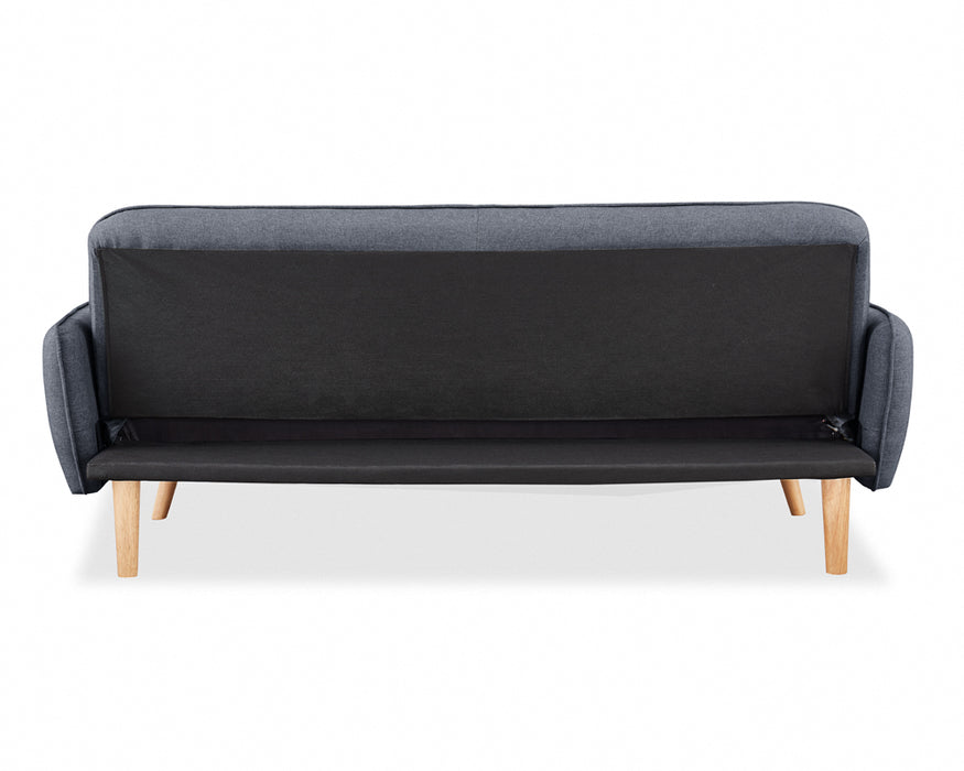 Belmont Fabric Sofa Bed With Natural Wooden Legs, Charcoal Fabric