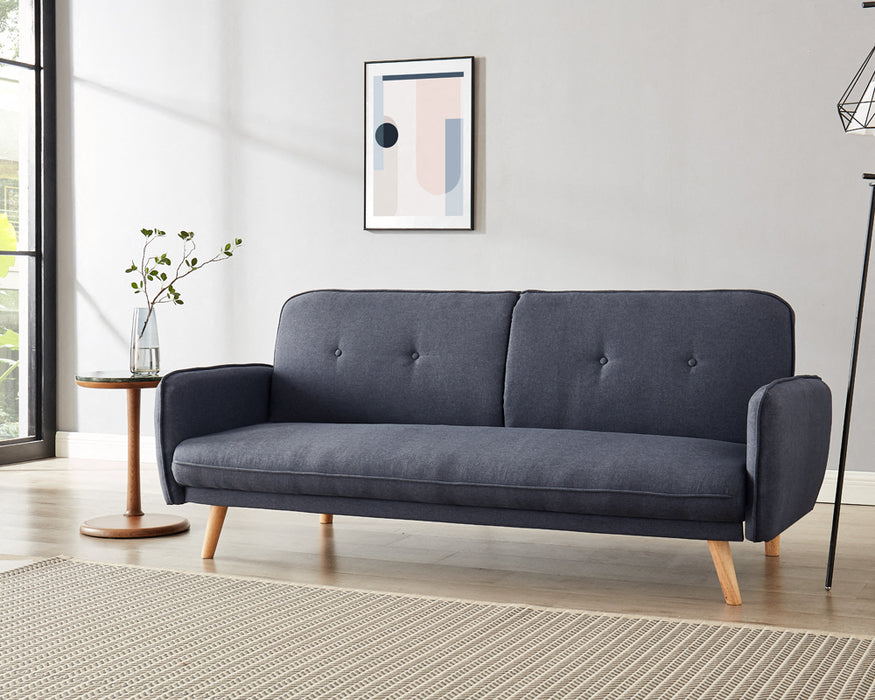 Belmont Fabric Sofa Bed With Natural Wooden Legs, Charcoal Fabric