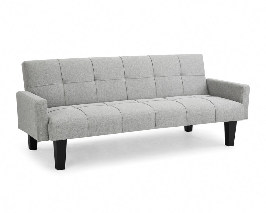 Levine 3 Seater Tufted Fabric Clic-Clac With Black Legs Sofa Bed, Light Grey