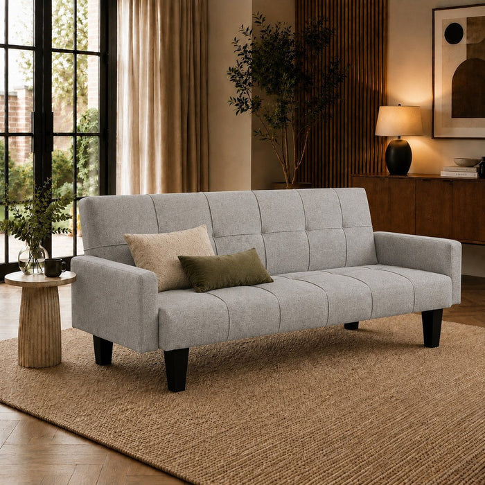 Levine Fabric Sofa Bed, Light Grey Fabric