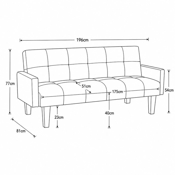 Levine Fabric Sofa Bed, Dark Grey