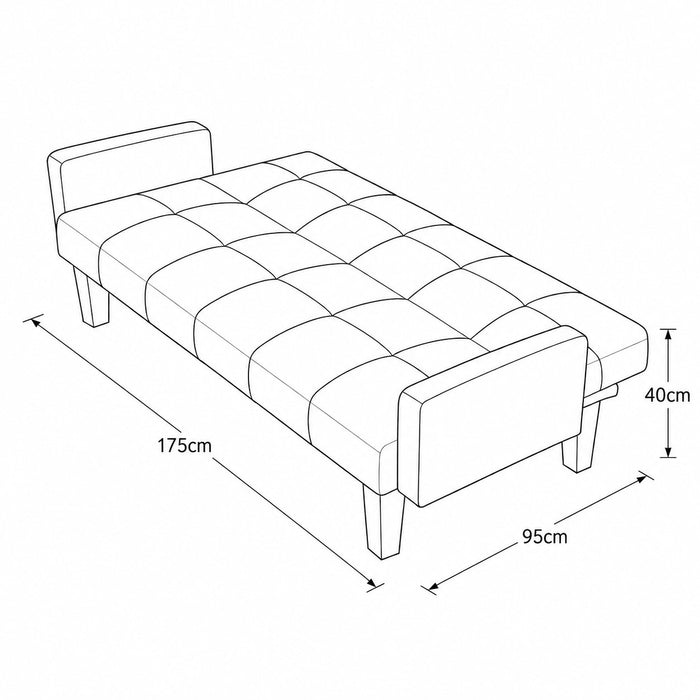 Levine Fabric Sofa Bed, Dark Grey