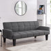 Levine 3 Seater Tufted Fabric Clic-Clac With Black Legs Sofa Bed, Dark Grey