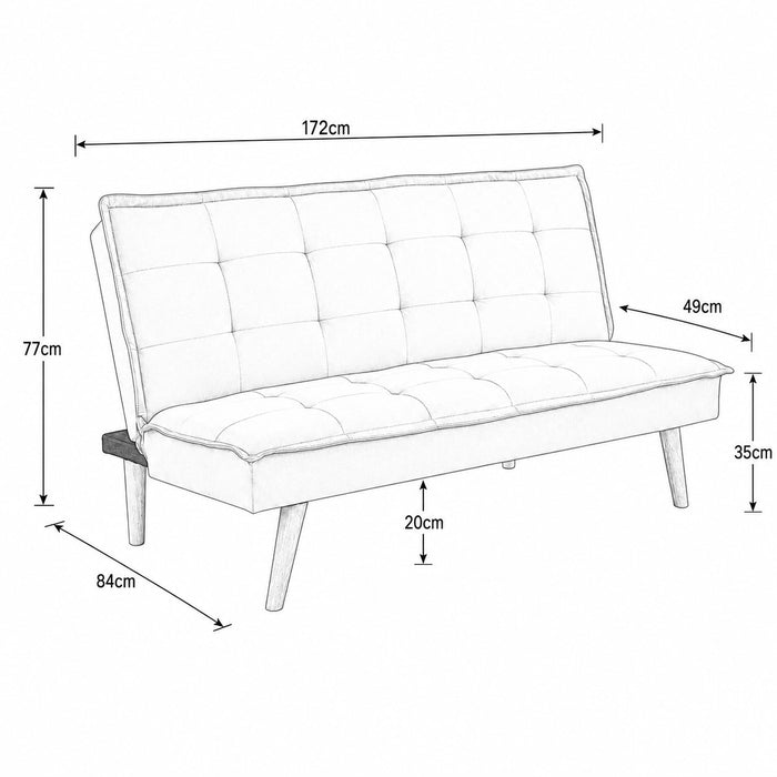 Ada Fabric Sofa Bed, Cream Fabric