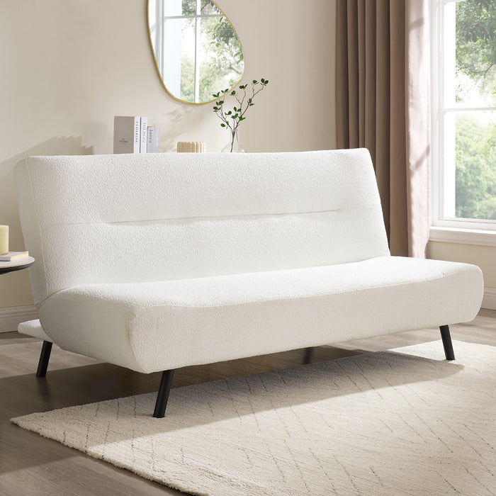 Ashley Sofa Bed, White Boucle