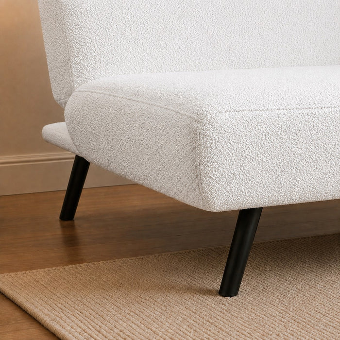 Ashley Sofa Bed, White Boucle