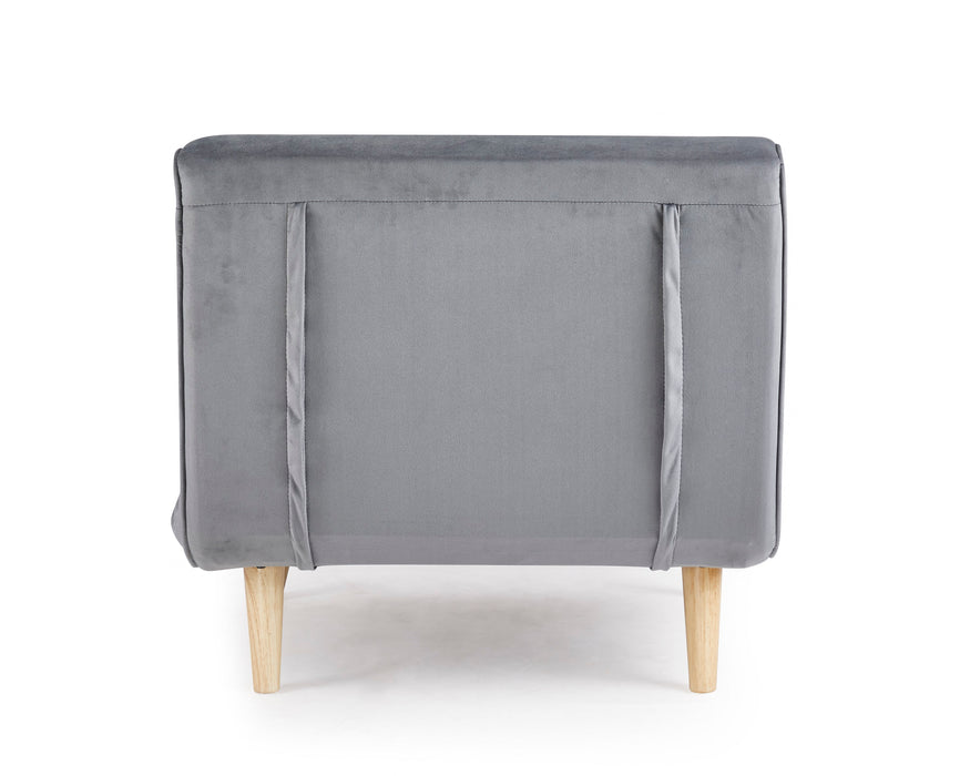 Kendal Grey Velvet Single Futon Sofa Bed