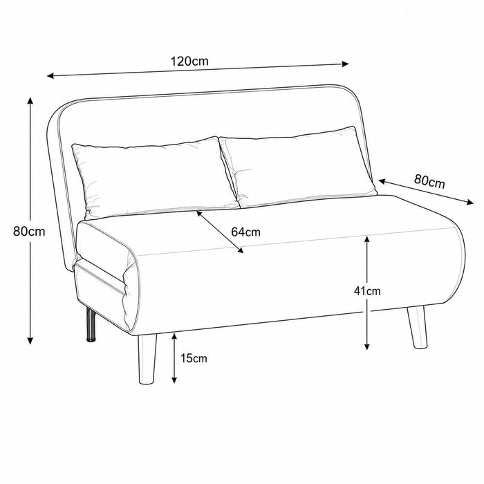 Keller Sofa Bed, Blue Teddy Jumbo Cord