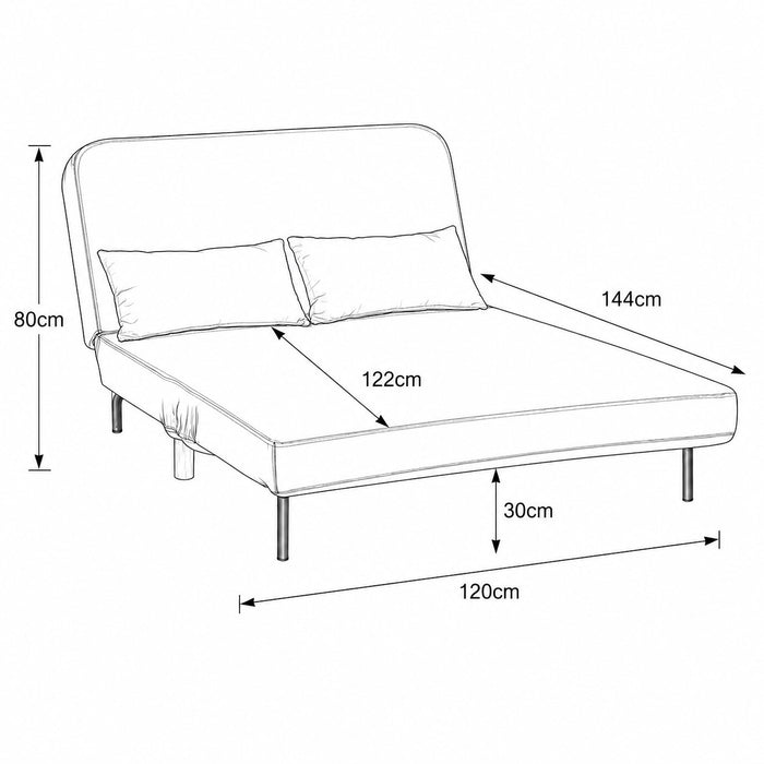 Keller Sofa Bed, Grey Teddy Jumbo Cord