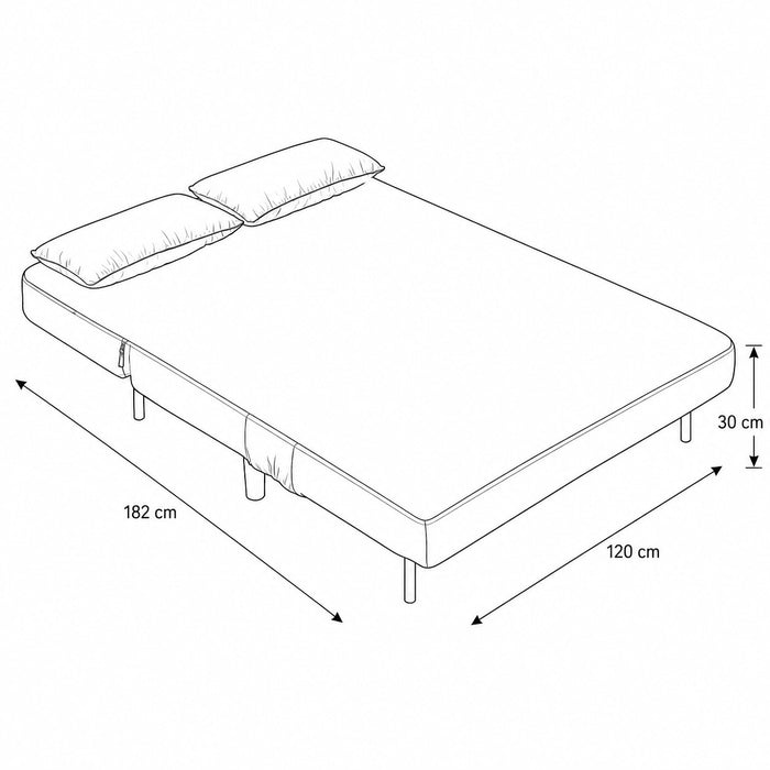 Keller Sofa Bed, Grey Teddy Jumbo Cord