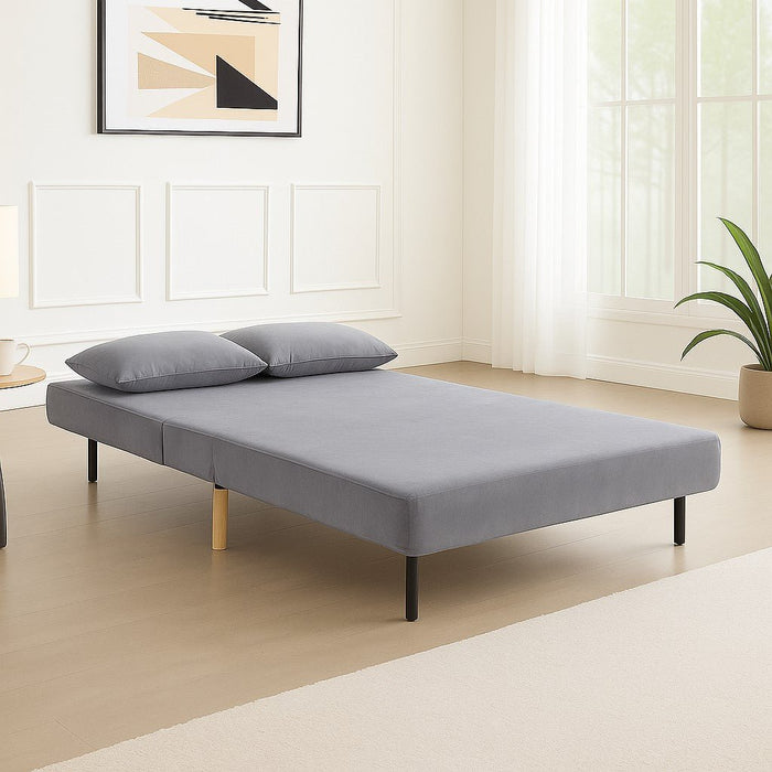 Keller Velvet Sofa Bed Futon, Grey Velvet