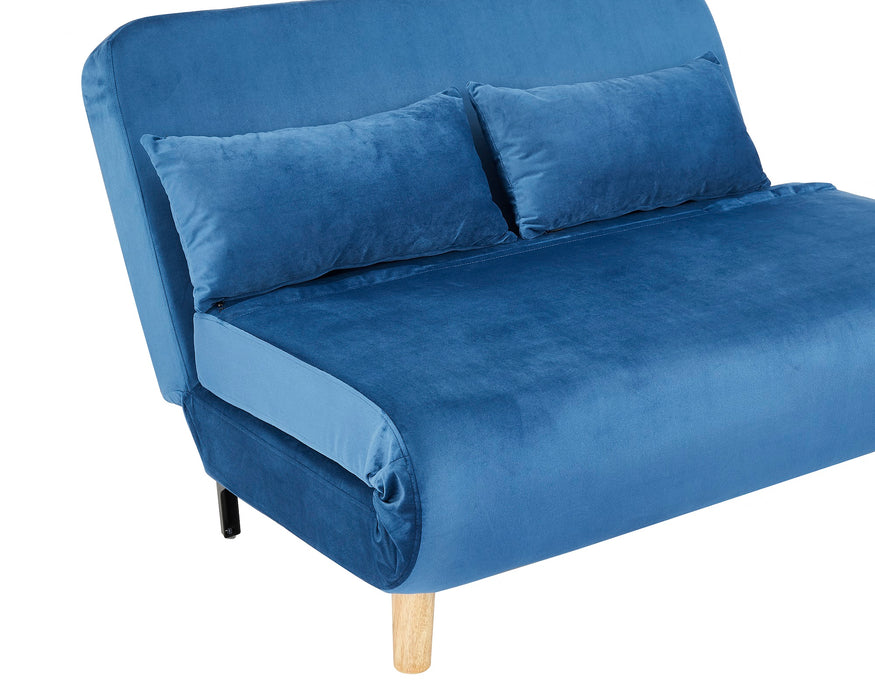 Keller Velvet Sofa Bed Futon, Blue Velvet